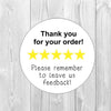 Thank You For Your Order Leave Feedback Review Stickers Mailing Business Etsy Round Packaging Stickers UK Seller - anniscrafts
