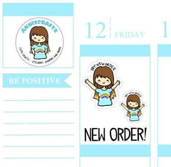 NEW ORDER Cha Ching Annika Chibi Planner Stickers Cute Kawaii Etsy Order Cute anniscrafts Yay Happy Planner UK