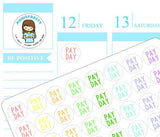 56 Kawaii Pay Day Stickers Planner Small Rainbow Cute Handmade Stickers Erin Condren Kikki K Filofax AC41 - anniscrafts