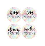 12 MONTHS Baby Stickers Milestone Clothing Rainbow Baby One To Just Born One-Piece Stickers Baby Shower Gift Stickers - anniscrafts