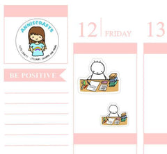 STUDY Work Planner Stickers Books Studying Working Planner Chibi Stickers Cute Busy Day Planner Stickers anniscrafts UK