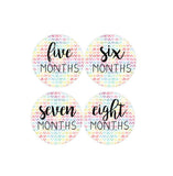 12 MONTHS Baby Stickers Milestone Clothing Rainbow Baby One To Just Born One-Piece Stickers Baby Shower Gift Stickers - anniscrafts