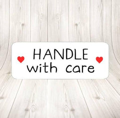 Handle With Care Stickers Rectangle Heart Stickers Packaging Love Envelope Label Stickers UK Seller AC43