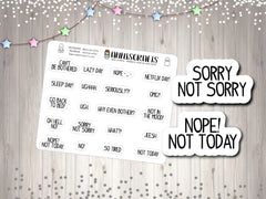 20 Bad Mood Planner Stickers Bad Day Mood Angry Text Planner Stickers Happy Planner Erin Condren Stickers