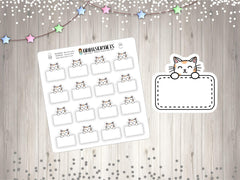 Blank Cat Holding Sign Board Planner Stickers Functional Kawaii Kitty Planner Stickers Empty Holding Stickers Happy Planner Cat Stickers