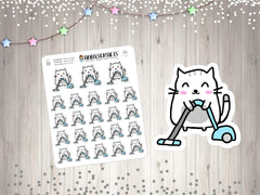Moochie The Cat Hoover Planner Stickers Vacuum Planner Stickers Hoover Vacuum Stickers Happy Planner Chores Stickers Chores Cat Stickers