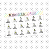 Kawaii Cat Happy Birthday Stickers Goodie Bag Birthday Present Stickers - anniscrafts