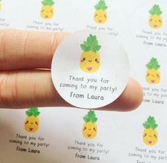 Pineapple Birthday Party Stickers Thank You For Coming To My Party Stickers Goodie Bag Gift Stickers Kawaii Fruit Tropical Party Bag Sticker