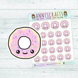 Doughnut Planner Stickers, Cute Food Stickers, Food Planner Stickers, Bakery Doughnut Stickers, Kawaii Planner Stickers, Happy Planner - anniscrafts