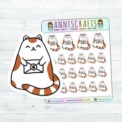 Milo The Cat Happy Mail Calico Kawaii Cat Planner Stickers Cute Happy Post Kitty Kitten Erin Condren Happy Planner Paw Stickers