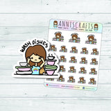 Wash Dishes Planner Stickers Do Dishes Stickers Wash Up Planner Stickers Kawaii Chibi Planner Stickers Cute Planner Stickers Happy Planner - anniscrafts