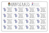 Custom Elephant Birthday Party Stickers Animal Thank You For Coming To My Birthday Party Stickers Elephant Stickers Goodie Bag Stickers - anniscrafts