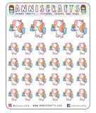 Rainbow Unicorn Money Pay Day Pay Bills Planner Stickers Happy Planner Filofax Erin Condren Kawaii Cute Money Purse Pay Day Stickers - anniscrafts