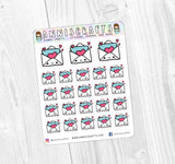 Cute Love Letter Stickers Kawaii Heart Letter Envelope Stickers Planner Stickers Happy Planner Erin Condren KikkiK Filofax Kawaii Stickers - anniscrafts
