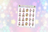 BELLE Planning Planner Stickers Happy Planner Kawaii Girl Stickers Erin Condren KikkiK Filofax Cute Chibi Kawaii Planner Stickers - anniscrafts