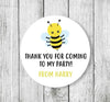 Bee Birthday Stickers Thank You For Coming To My Party Stickers Custom Name  Personalised Birthday Stickers Goodie Bag Party Stickers - anniscrafts