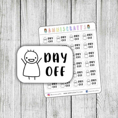 MINI Day Off Stickers Mini Day Off Planner Stickers Kawaii Chibi Cute Stickers Planner Labels Filofax Erin Condren Work Planner Stickers