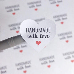 Heart Handmade With Love Stickers Packaging Order Wrapping Happy Mail Post Stickers UK Seller AC37