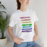 Unisex White Rainbow Positive Self Affirmations Shirt I am Loved I am Strong Shirt Motivational Mental Health Shirt