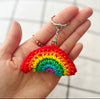 Crochet Rainbow Keychain Charm Colorful Keychain Handbag Backpack LGTB Keychain Rainbow Charm - anniscrafts