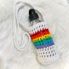 Crochet Rainbow Bottle Holder Cotton Reusable Drink Holder For Walking Gym Beach Day Easy Carry Water Bottle Bag Holder - anniscrafts