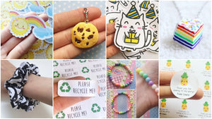 kawaii products, crafts, cute crafts, rainbow stickers, rainbow theme, panda scrunchie