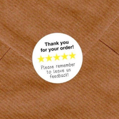 Thank You For Your Order Leave Feedback Review Stickers Mailing Business Etsy Round Packaging Stickers UK Seller