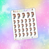 Ellie Cleaning Day Planner Stickers Brush Chores Housework Functional Planner Stickers Character Chibi Stickers Kawaii Erin Condren Stickers - anniscrafts