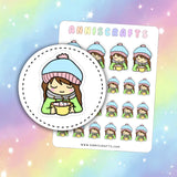 HOT CHOCOLATE Cocoa Annika Chibi Planner Stickers Cute Cozy Drink Hot Chocolate Stickers Happy Planner anniscrafts UK stickers - anniscrafts