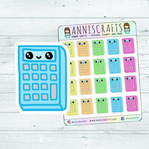 Colorful Calculator Planner Stickers, Maths Calculator Stickers, Kawaii Rainbow Calculator Stickers, Happy Planner, Cute Planner Stickers - anniscrafts