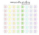 56 Kawaii Pay Day Stickers Planner Small Rainbow Cute Handmade Stickers Erin Condren Kikki K Filofax AC41 - anniscrafts