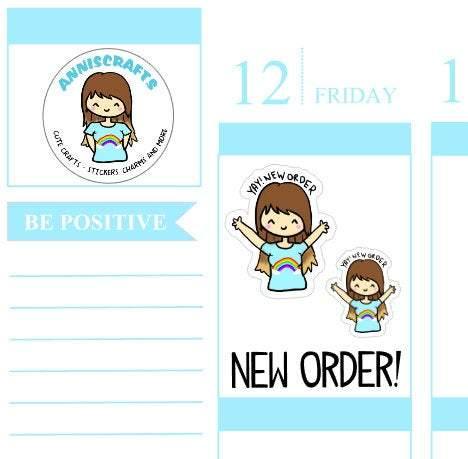 NEW ORDER Cha Ching Annika Chibi Planner Stickers Cute Kawaii Etsy Order Cute anniscrafts Yay Happy Planner UK - anniscrafts