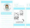 SHOPPING Moomiko Planner Stickers Grocery Food Shopping Stickers Kawaii Cow Hamster Animal Erin Condren Stickers Cute UK - anniscrafts