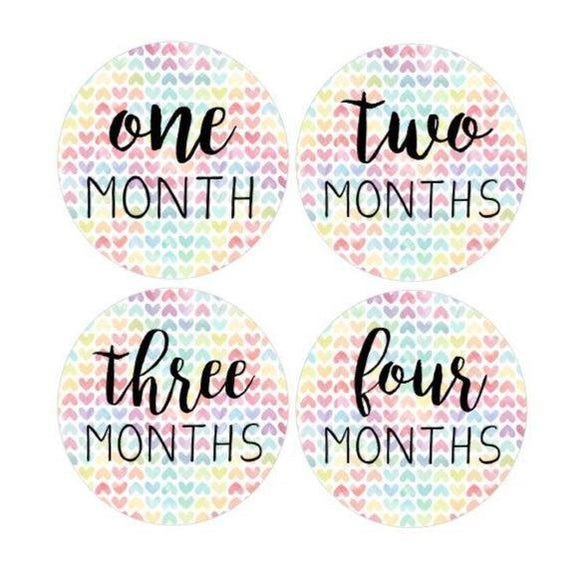 12 MONTHS Baby Stickers Milestone Clothing Rainbow Baby One To Just Born One-Piece Stickers Baby Shower Gift Stickers - anniscrafts