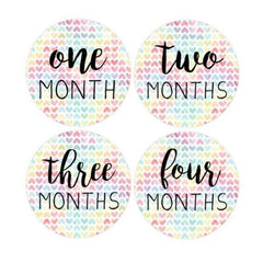 12 MONTHS Baby Stickers Milestone Clothing Rainbow Baby One To Just Born One-Piece Stickers Baby Shower Gift Stickers
