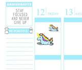 23 UNICORN Jumping Rainbow Happy Planner Kawaii Unicorn Stickers Cute Colorful Erin Condren Stickers - anniscrafts