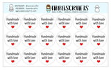 Handmade With Love Stickers Small Business Stickers Round Heart Made With Love Packaging Gift Wrapping Present Stickers AC36 - anniscrafts