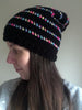 Crochet Rainbow Striped Slouchy Hat Warm Cozy Gift For Her Present Hat Fun Colors Hat - anniscrafts