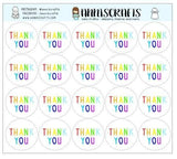 20 Rainbow Thank You Stickers Packaging Happy Envelope Seals Packaging Wedding Favor Gift Wrap Stickers - anniscrafts