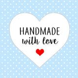 Heart Handmade With Love Stickers Packaging Order Wrapping Happy Mail Post Stickers UK Seller AC37 - anniscrafts