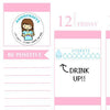 50+ Hydrate Stickers Planner Stickers Happy Planner Kawaii Stickers, Drink Up, Health Stickers,  H2O Water Intake Stickers AC11 - anniscrafts