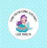 Mermaid Party Stickers Custom Personalized Thanks For Coming To My Party Stickers Goodie Bag Gift Party Box Stickers - anniscrafts