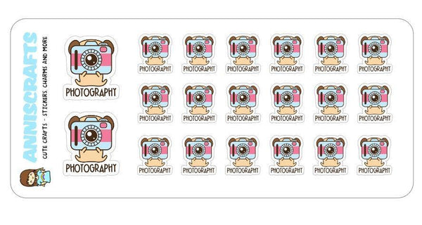 Pug Photography Planner Stickers Cute Animal Dog Stickers Photo Cmera Planner Stickers Erin Condren Stickers - anniscrafts