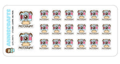 Pug Photography Planner Stickers Cute Animal Dog Stickers Photo Cmera Planner Stickers Erin Condren Stickers