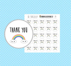 25 Kawaii Rainbow Thank You Stickers Purchase Order Mailing Business Stickers Packaging Labels Kawaii Stickers UK Seller AC287