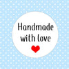 Handmade With Love Stickers Small Business Stickers Round Heart Made With Love Packaging Gift Wrapping Present Stickers AC36 - anniscrafts
