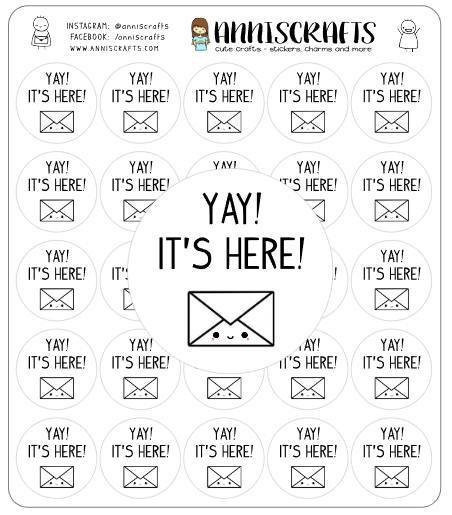 Happy Mail Yay Its Here Stickers Envelope Labels Happy Post Care Package Snail Mail Stickers - anniscrafts