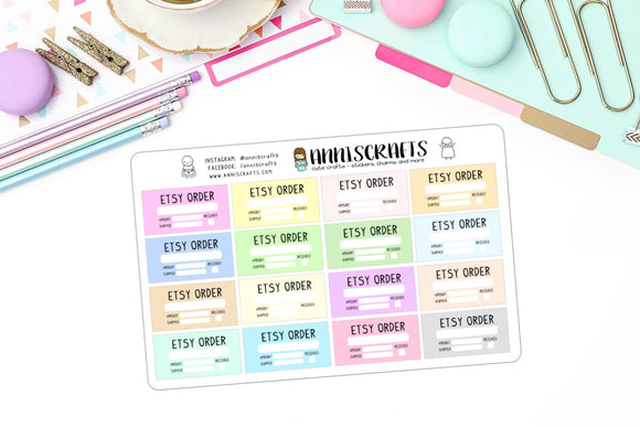 Etsy Order Planner Stickers Shipping Received Colorful Rainbow Happy Planner Stickers Order Tracker - anniscrafts