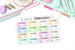 Etsy Order Planner Stickers Shipping Received Colorful Rainbow Happy Planner Stickers Order Tracker