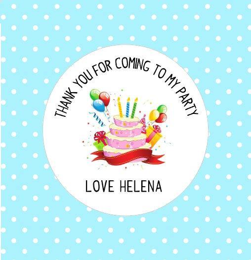 Birthday Cake Party Stickers Thank You For Coming To My Party Stickers Goodie Bag Gift Present Seal Stickers - anniscrafts